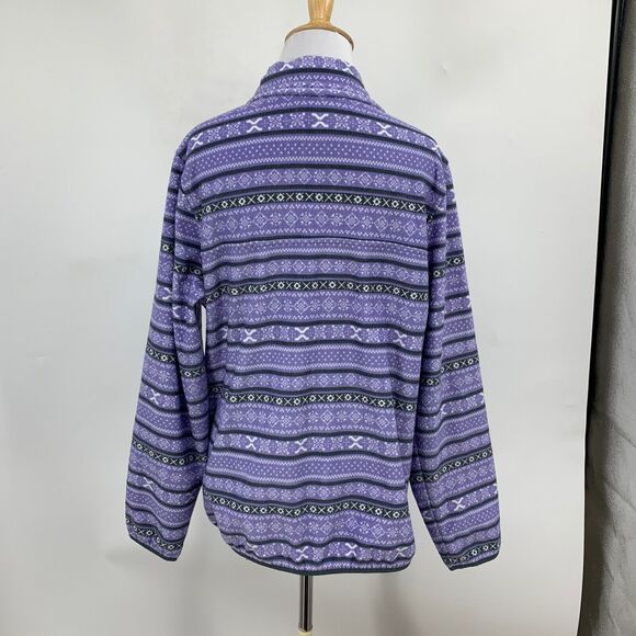 Jachs Sweatshirt Women M Medium Multi Aztec Print Cabin Half Snap Button Fleece - Picture 6 of 12